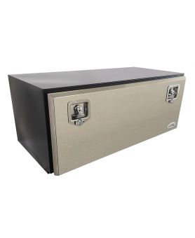 900L x 350H x 500D / Steel truck tool box with polished stainless steel lid