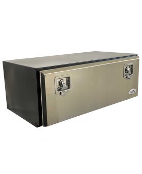 1200L x 350H x 500D / Steel truck tool box with polished stainless steel lid