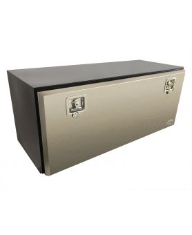 1200L x 500H x 500D / Steel truck tool box with polished stainless steel lid