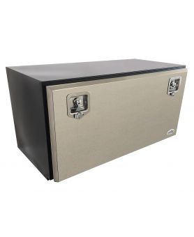1000L x 500H x 500D / Steel truck tool box with polished stainless steel lid