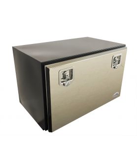 800L x 500H x 500D  / Steel truck tool box with polished stainless steel lid