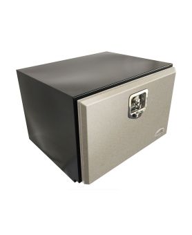 600L x 400H x 500D / Steel truck tool box with polished stainless steel lid