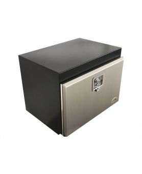 600L x 450H x 450D / Steel truck tool box with polished stainless steel recessed lid