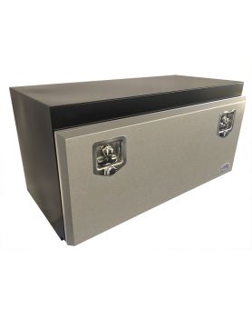 900L x 450H x 450D / Steel truck tool box with polished stainless steel recessed lid